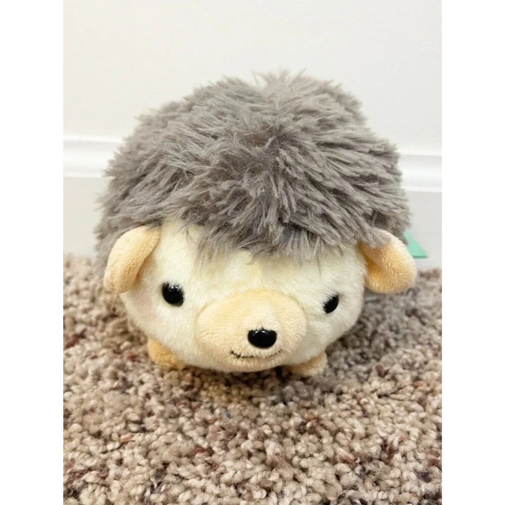 Amuse Hedgehog Plush Stuffed Animal Kawaii Gray Cream Small Soft Toy Japan Style